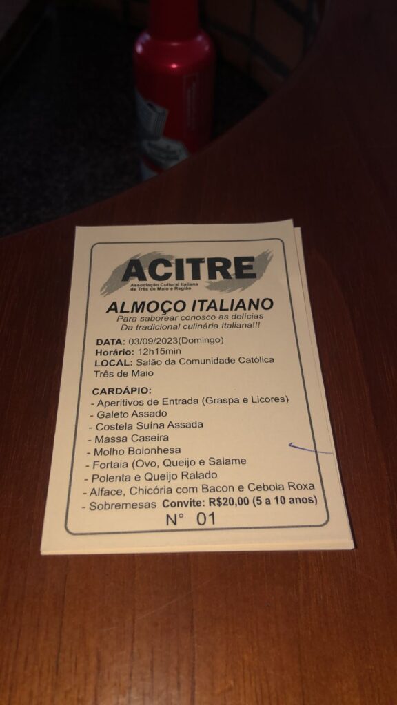 Almoço Italiano 03/09/2023